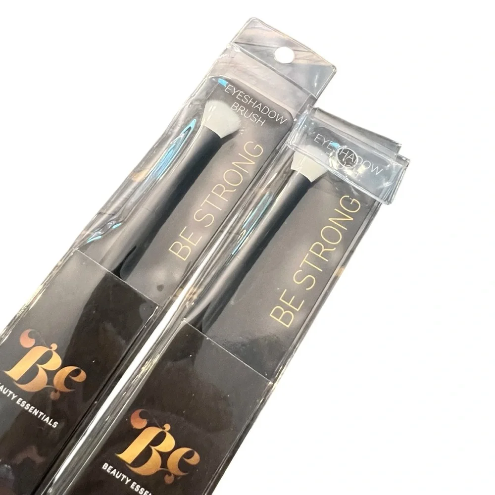 Beauty Essentials Makeup Brush 2‎ Pc Eyeshadow Brush Black White NEW